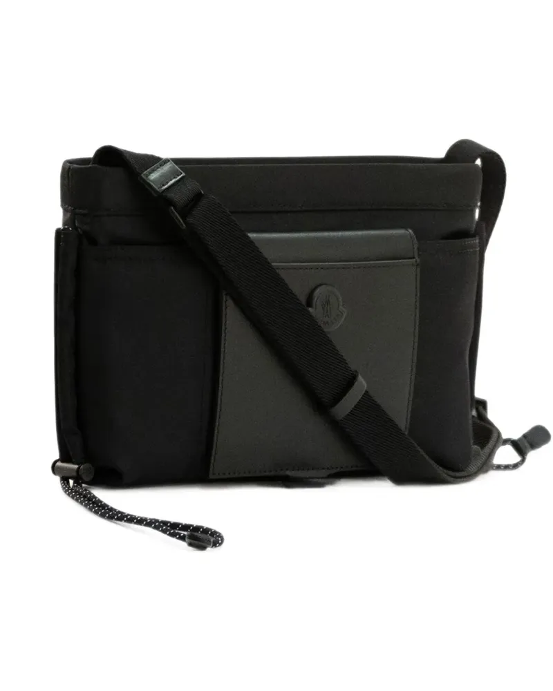 Moncler logo-patch messenger bag - Schwarz Schwarz