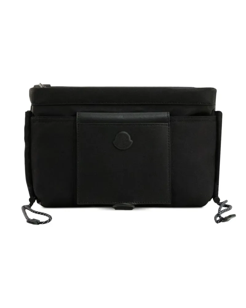 Moncler Kuriertasche mit Logo-Patch - Schwarz Schwarz