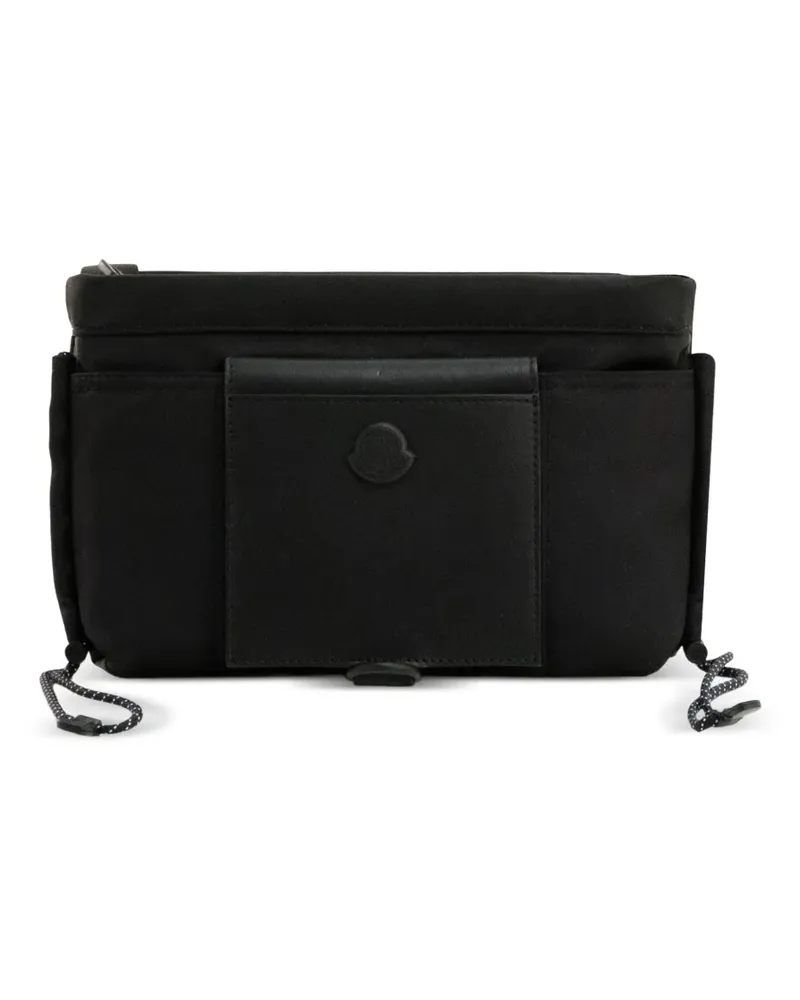 Moncler Kuriertasche mit Logo-Patch - Schwarz Schwarz