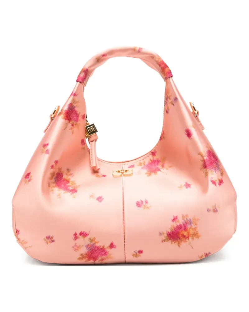 Ganni floral-print tote bag - Orange Orange