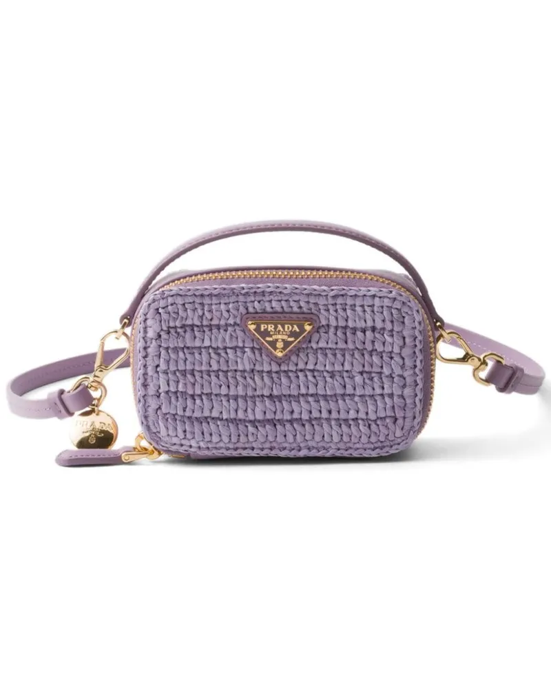 Prada Clutch mit Logo-Schild Violett