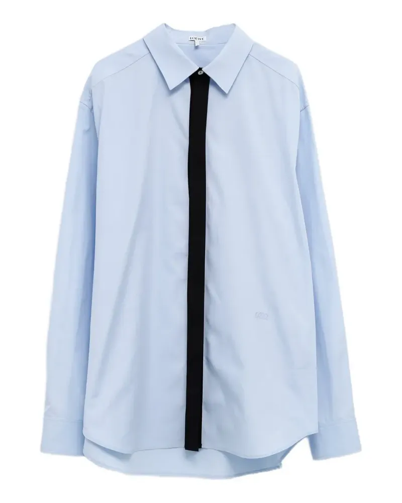 Loewe contrast-placket long-sleeve shirt - Blau Blau