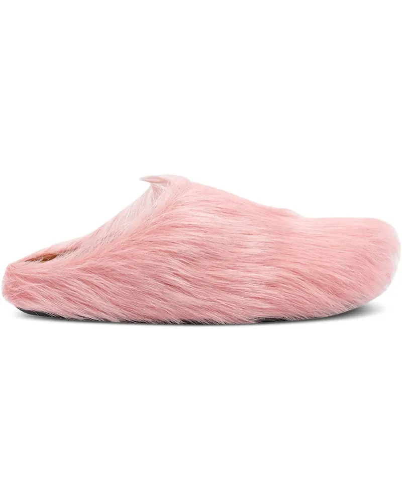 Marni Flache Mules aus Leder - Rosa Rosa