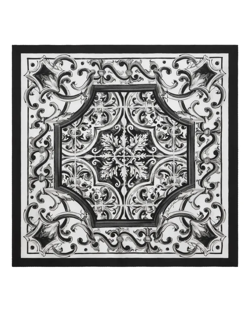 Dolce & Gabbana Schal mit Majolica-Print - Schwarz Schwarz