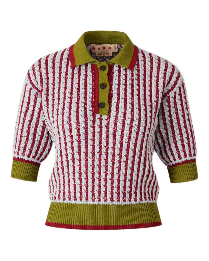 Marni striped polo top - Rot Rot