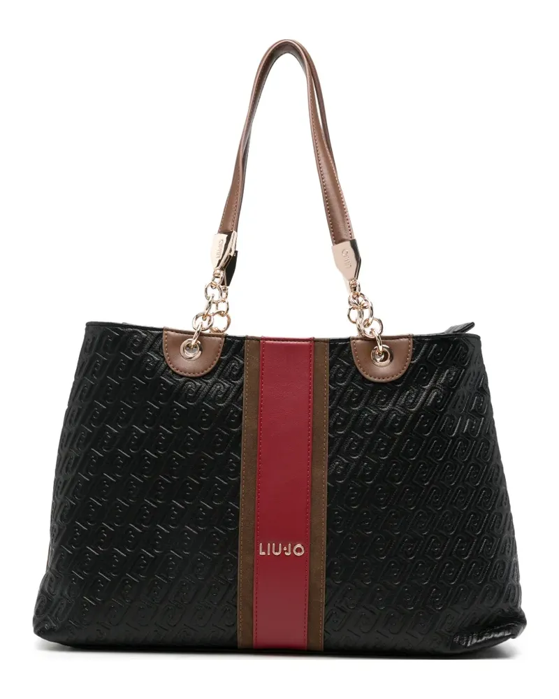 Liu Jo Mittelgroßer Shopper mit Logo-Prägung - Schwarz Schwarz