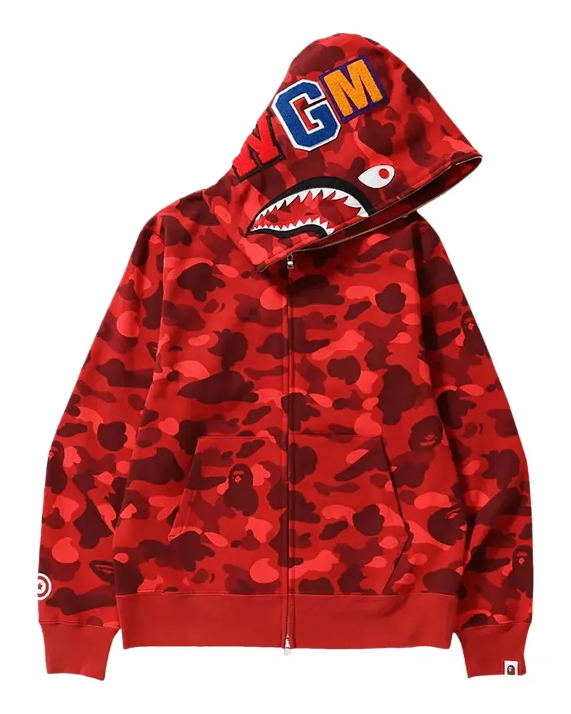 BAPE Shark Kapuzenjacke mit Print - Rot Rot