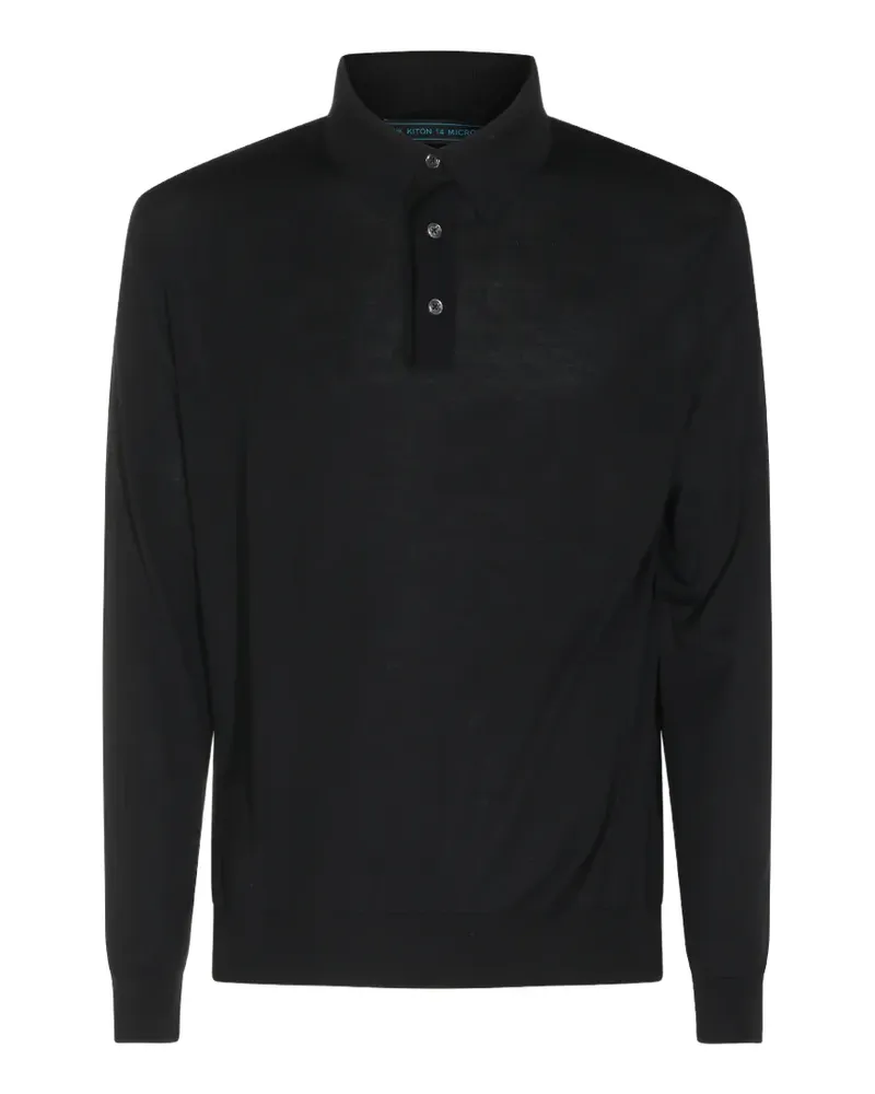 Kiton long-sleeve button-down polo shirt - Schwarz Schwarz