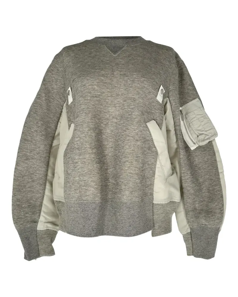 Sacai panelled sweatshirt - Grau Grau