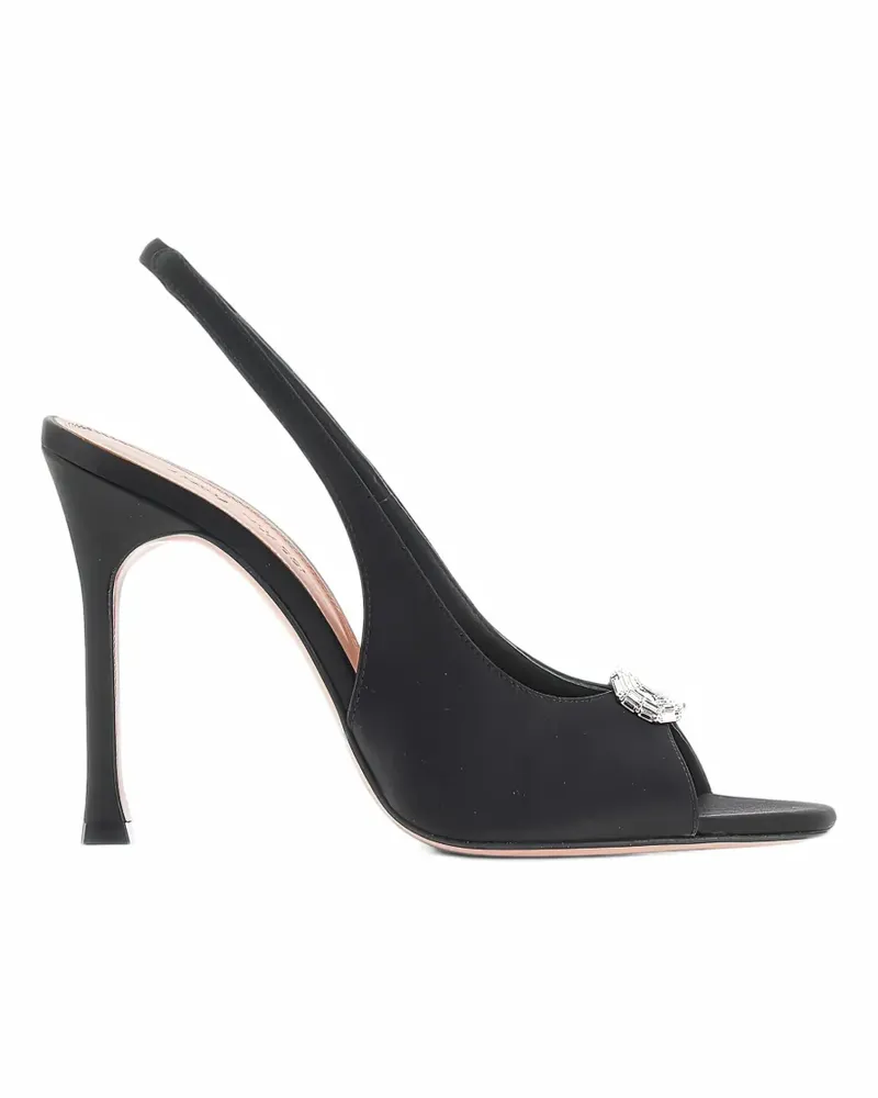 Amina Muaddi Mini Camelia Sandalen mit Kristallen - Schwarz Schwarz