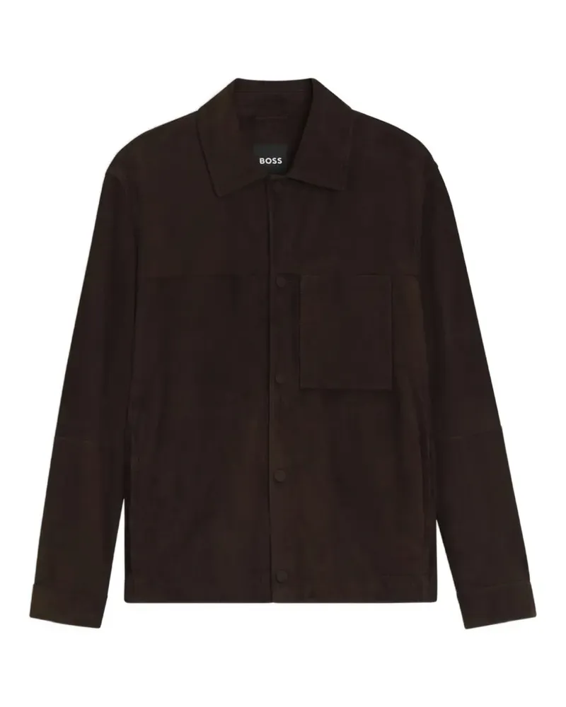 HUGO BOSS suede panelled jacket - Braun Braun