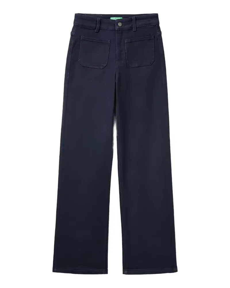 Benetton patch-pocket straight-leg jeans - Blau Blau