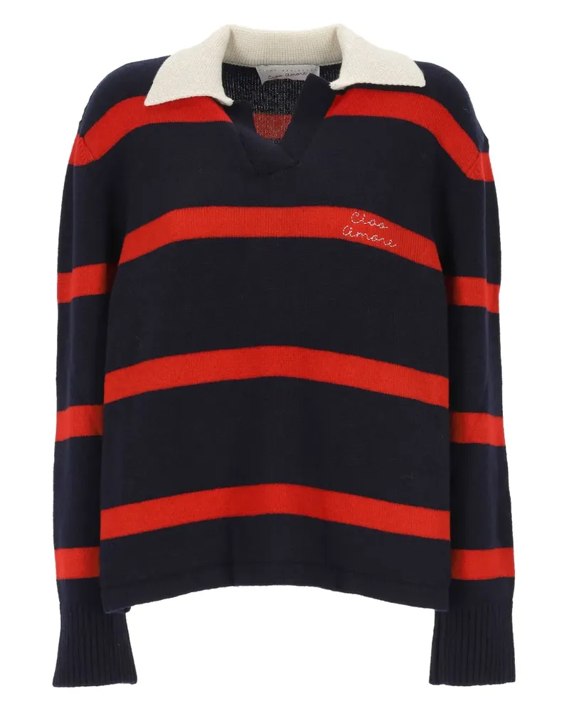 Giada Benincasa Gestreifter Pullover mit Polokragen - BLUE NAVY Blue