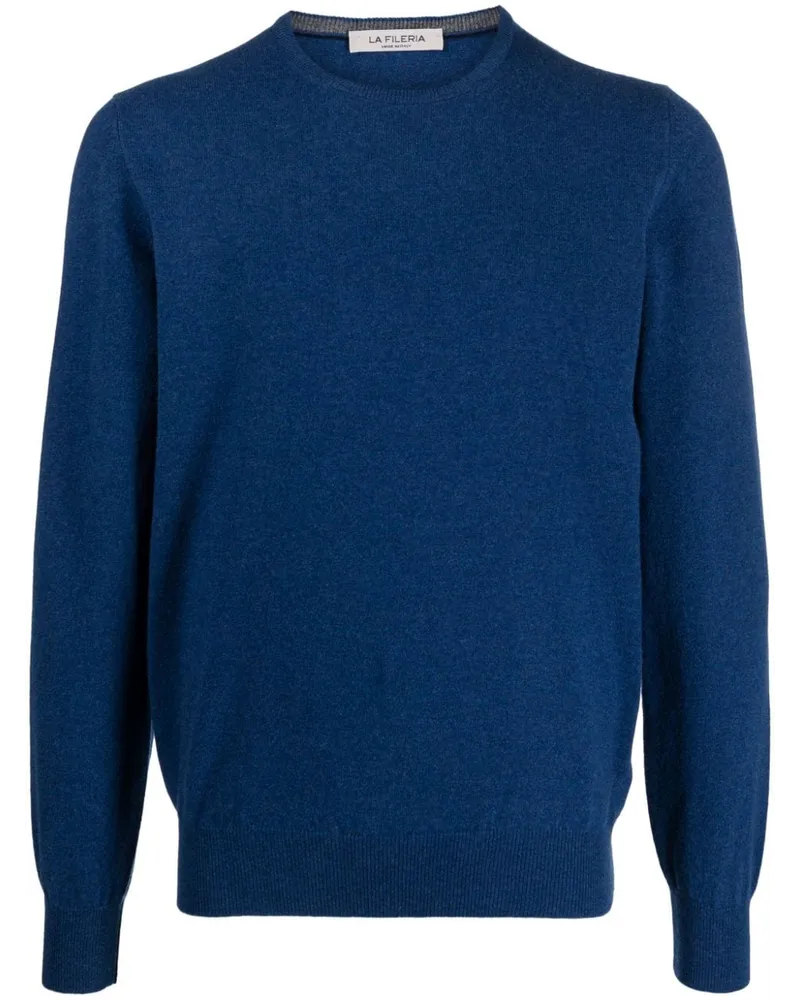 La Fileria Fein gestrickter Kaschmirpullover Blau