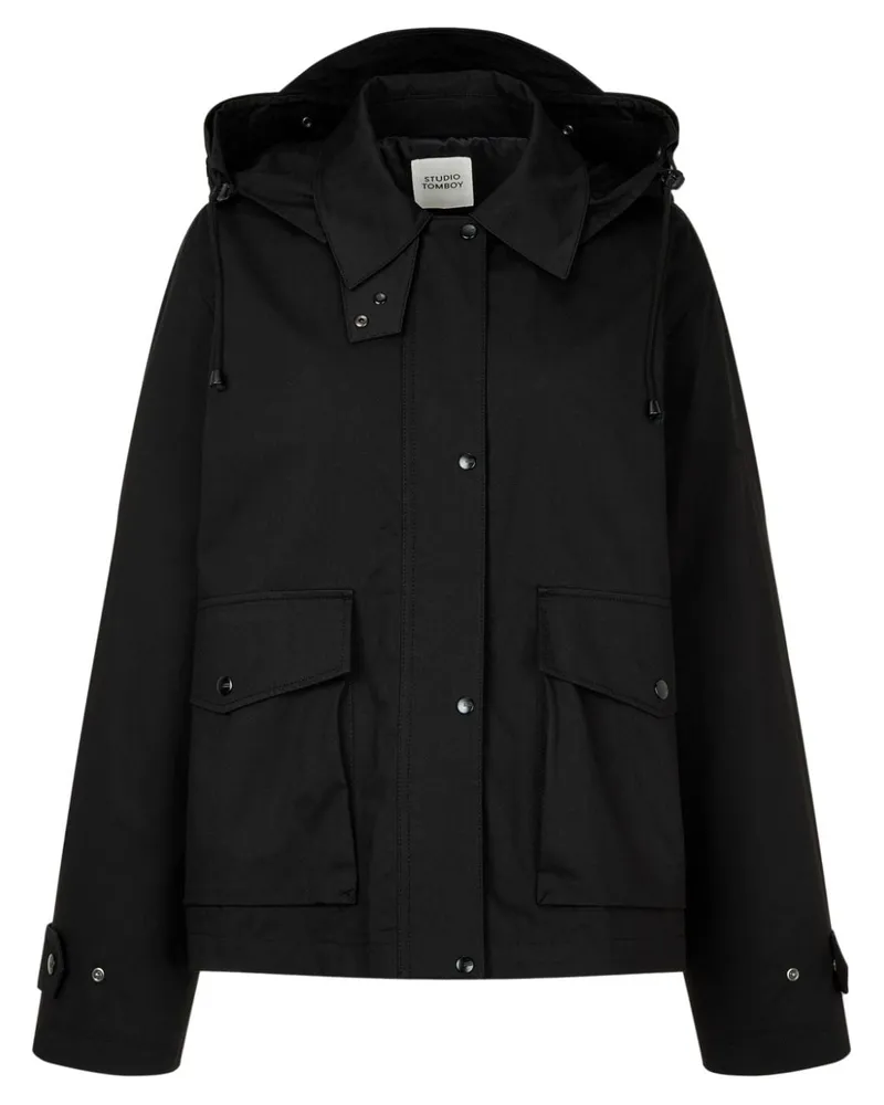 STUDIO TOMBOY Kapuzenjacke mit Kordelzug - Schwarz Schwarz