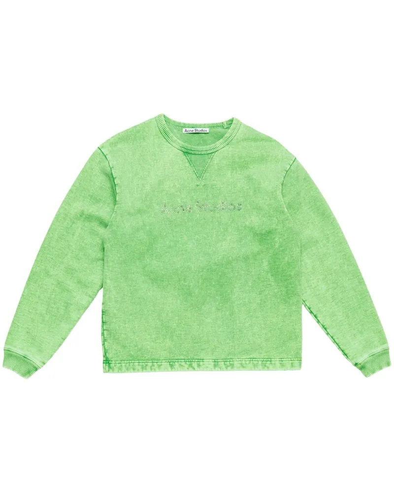 Acne Studios Sweatshirt mit Nieten-Logo - Grün Grün