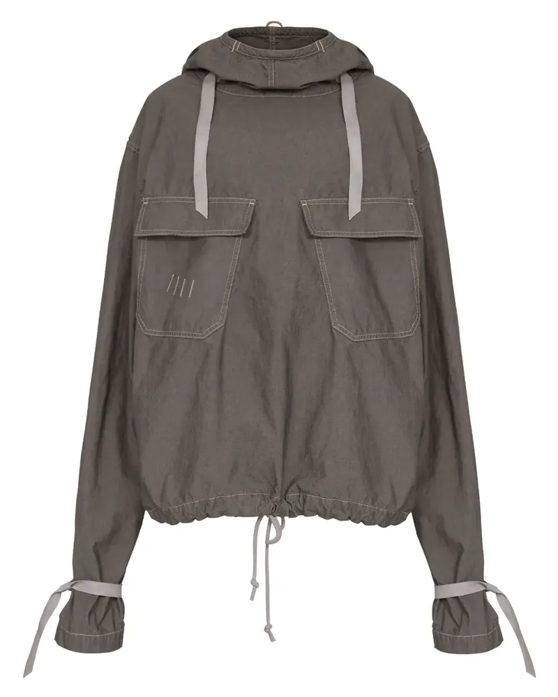 Maison Margiela Kapuzen-Jeansjacke mit Kordelzug - Grau Grau
