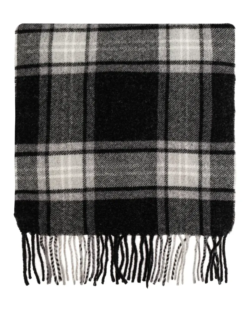 Diesel tartan fringed scarf - Schwarz Schwarz
