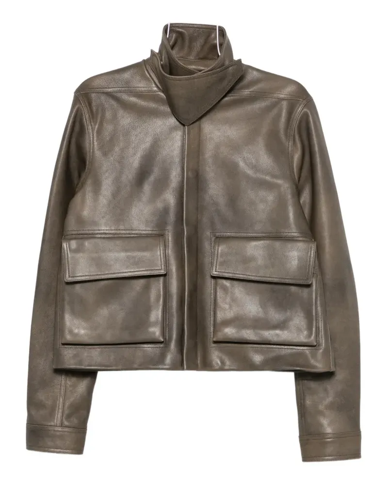 Rick Owens funnel-neck jacket - Grau Grau