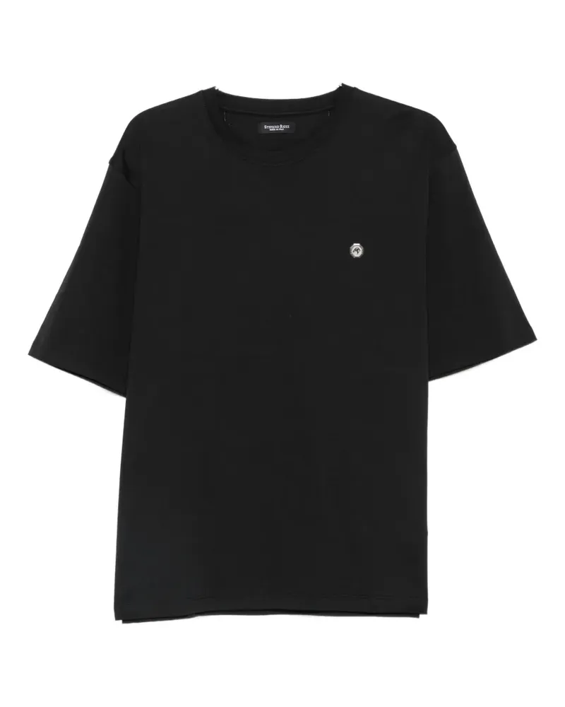 Stefano Ricci logo-plaque T-shirt - Schwarz Schwarz