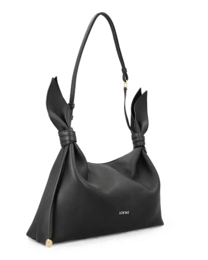 Loewe Paseo knotted leather shoulder bag - Schwarz Schwarz