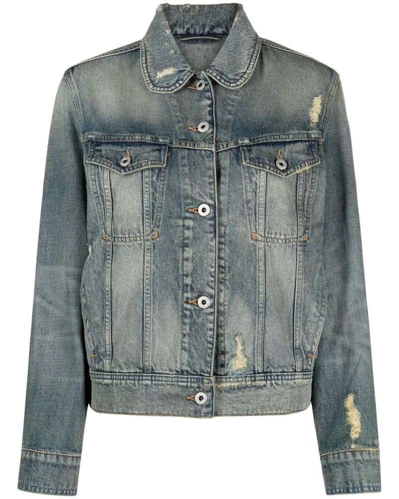 Kenzo Jeansjacke mit Bubikragen - Blau Blau