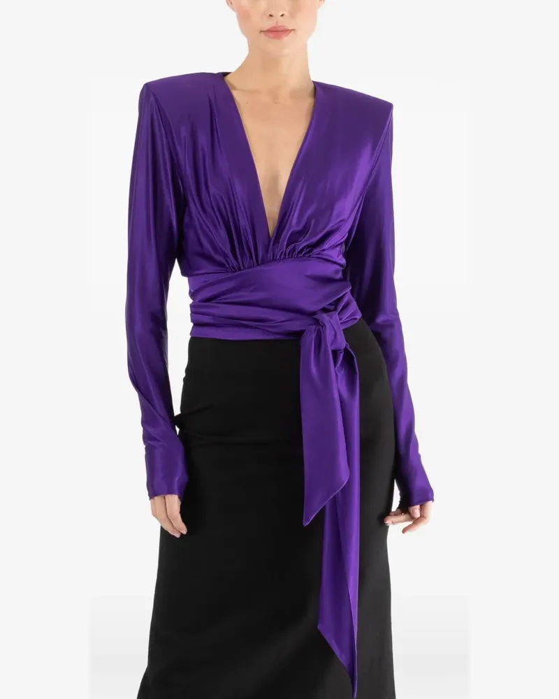 Alexandre Vauthier V-neck tie top - Violett Violett