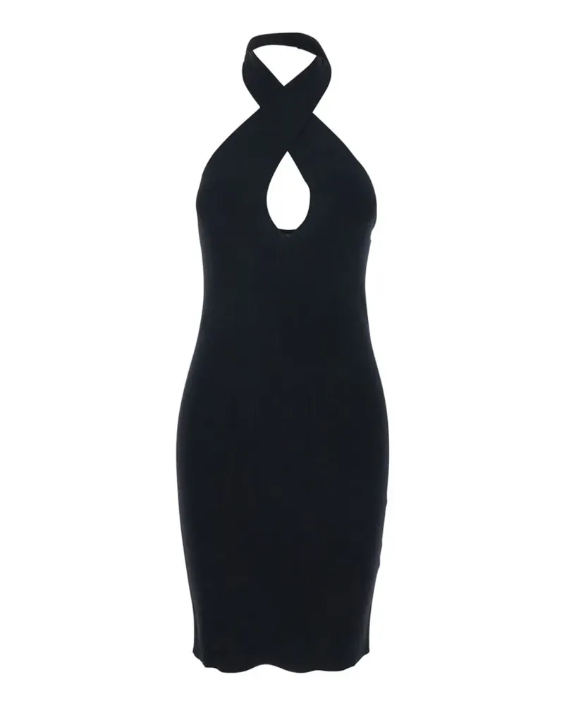 Federica Tosi Geripptes Minikleid - Schwarz Schwarz