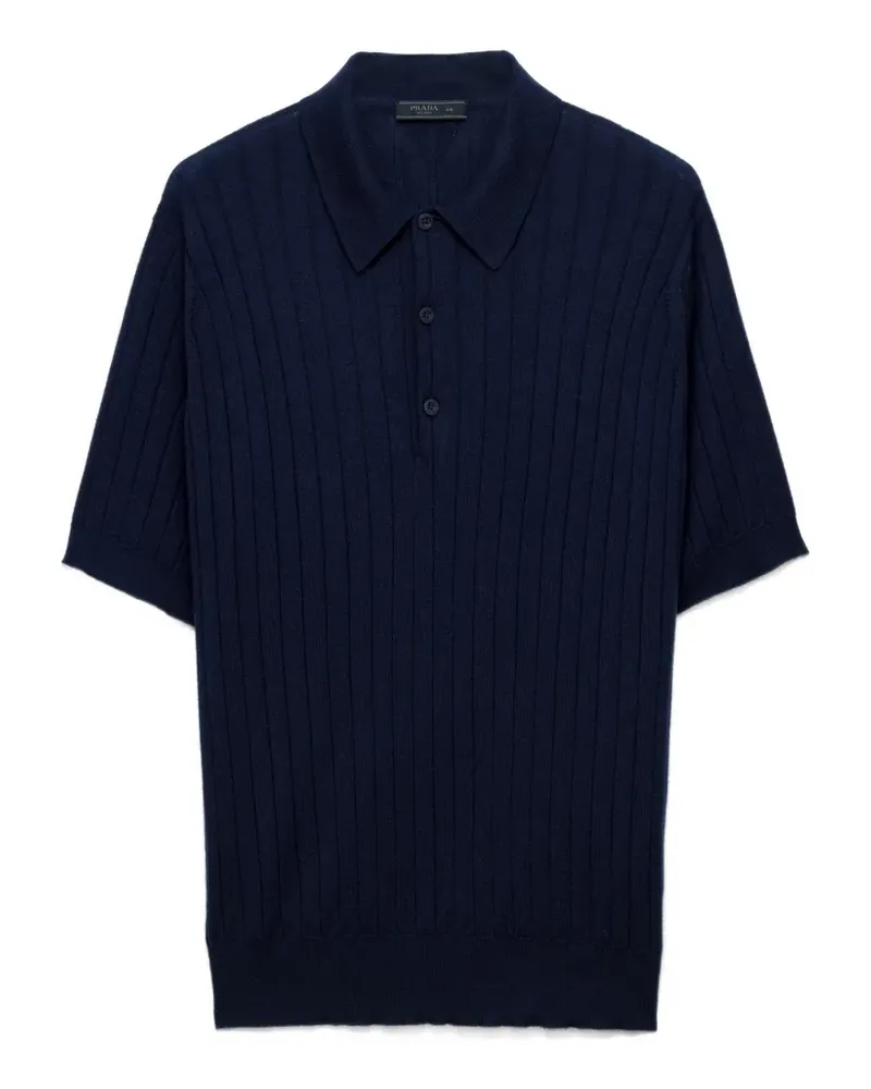Prada cashmere and silk polo shirt - Blau Blau
