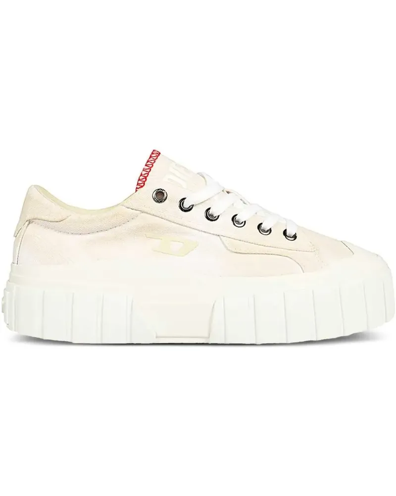 Diesel Plateau-Sneakers mit runder Kappe - Weiß Weiß