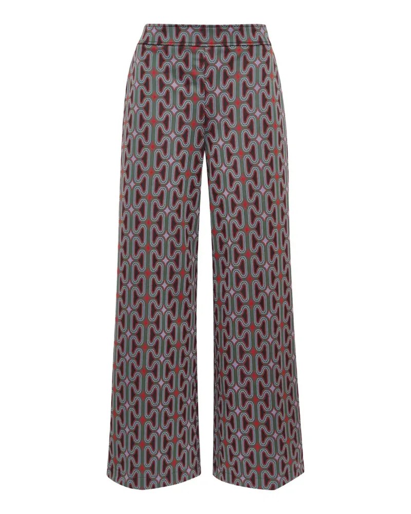 Maliparmi Ausgestellte Hose mit Kettenmotiv - Grün Grün