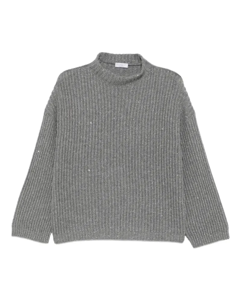 Brunello Cucinelli Pullover mit Pailletten - Grau Grau
