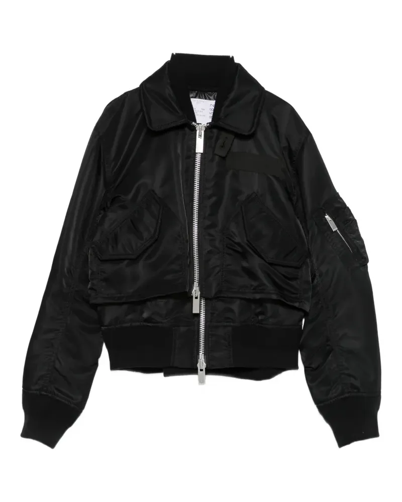 Sacai layered-design jacket - Schwarz Schwarz