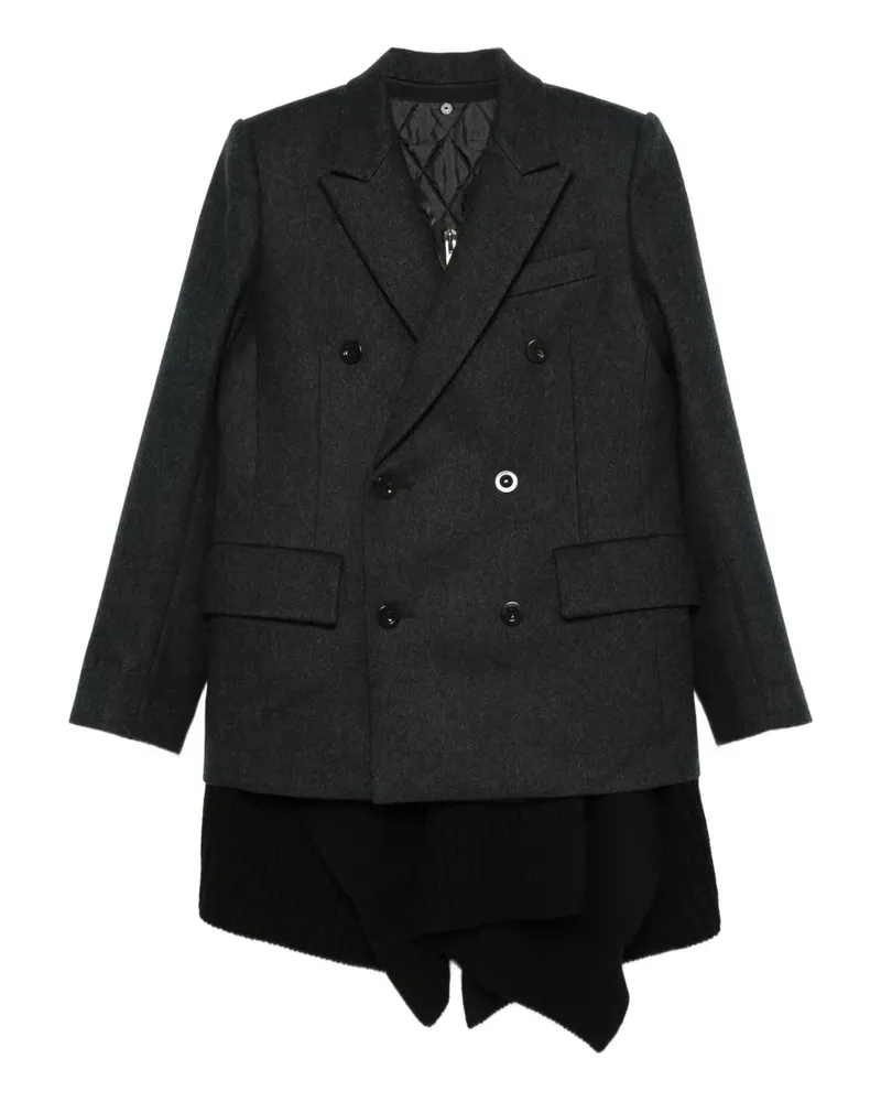 Sacai Doppelreihiger Blazer - Schwarz Schwarz