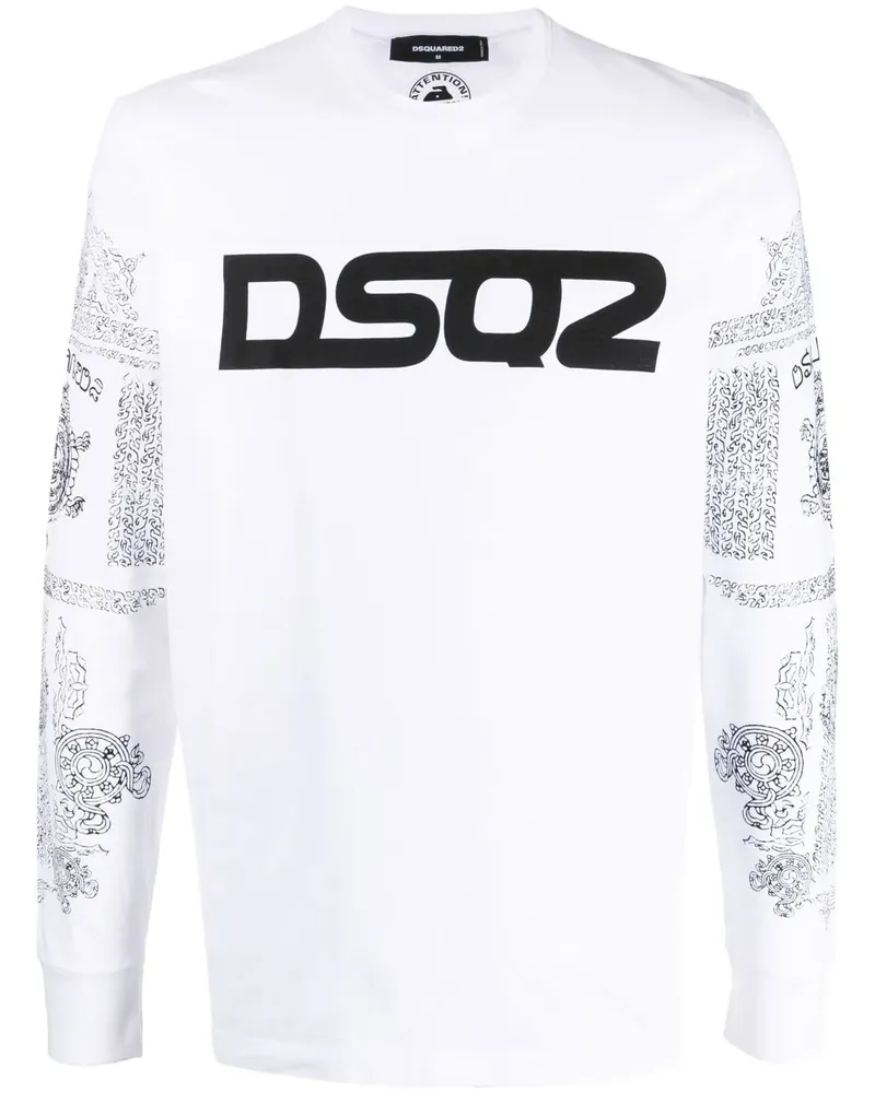 Dsquared2 Sweatshirt im Used-Look - Weiß Weiß