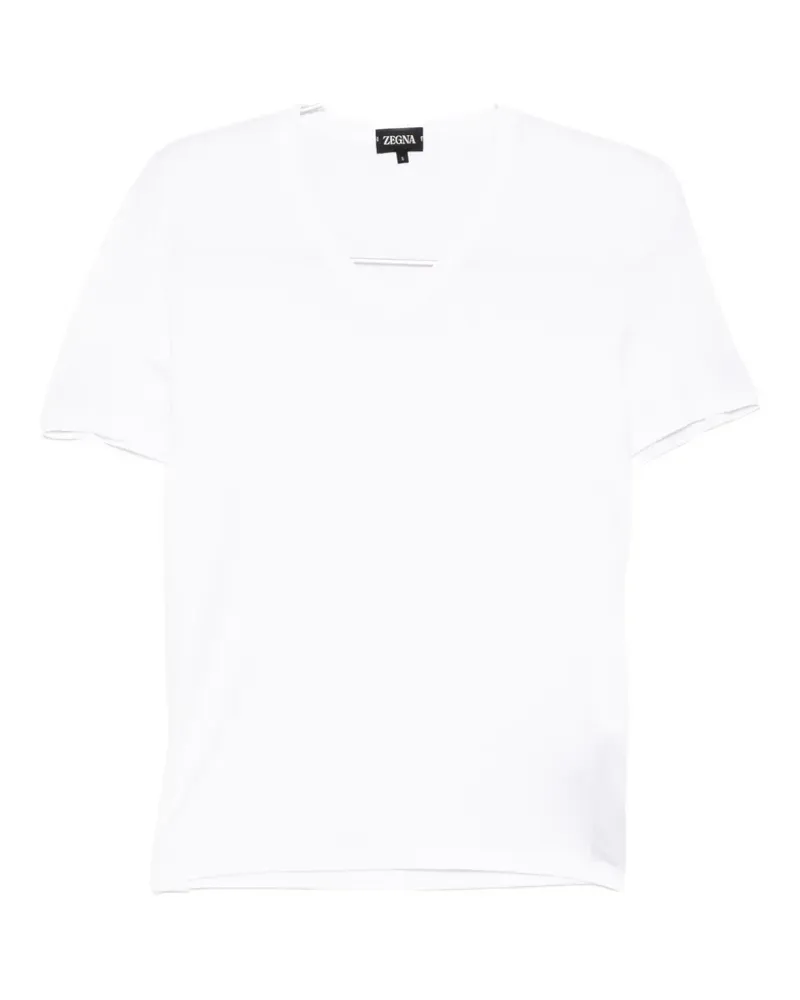 Ermenegildo Zegna short-sleeve V-neck loungewear - Weiß Weiß
