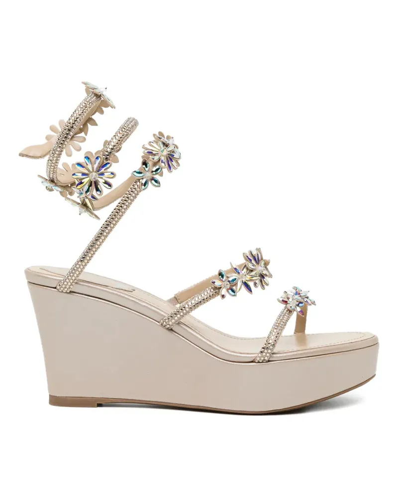 René Caovilla Verzierte Sandalen 85mm - Nude Nude