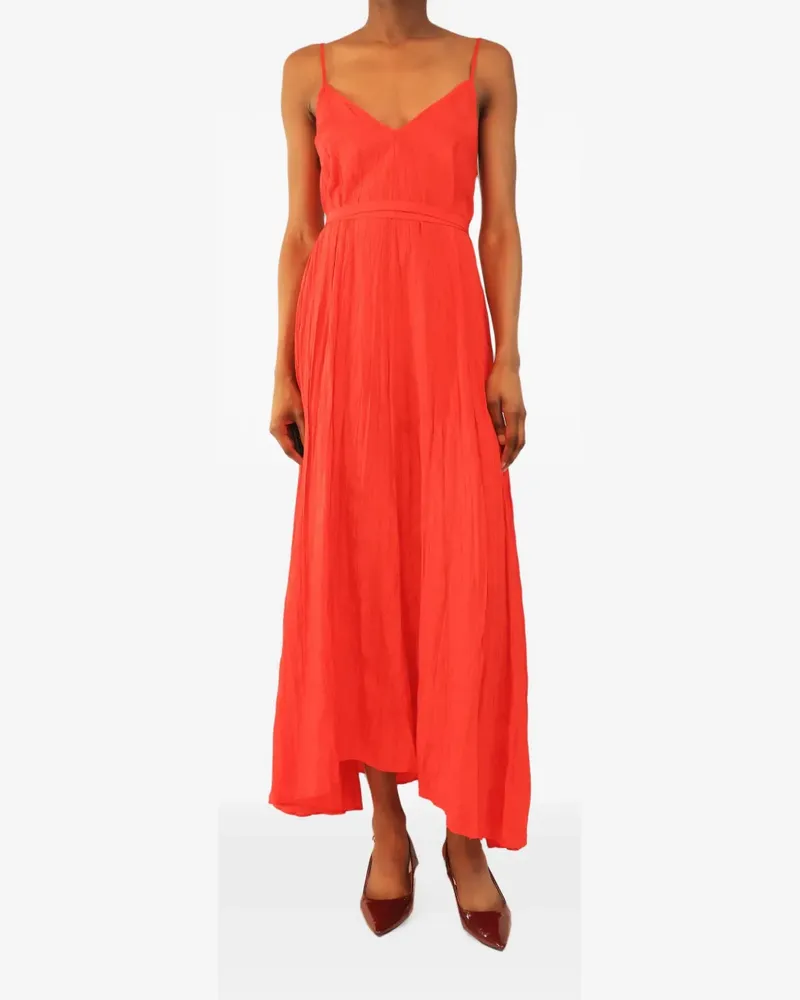 Joseph crinkled-finish silk asymmetric dress - Rot Rot