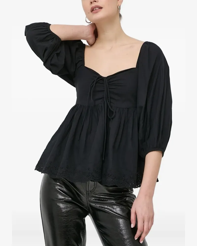 Notes du Nord Bestickte Bluse - Schwarz Schwarz