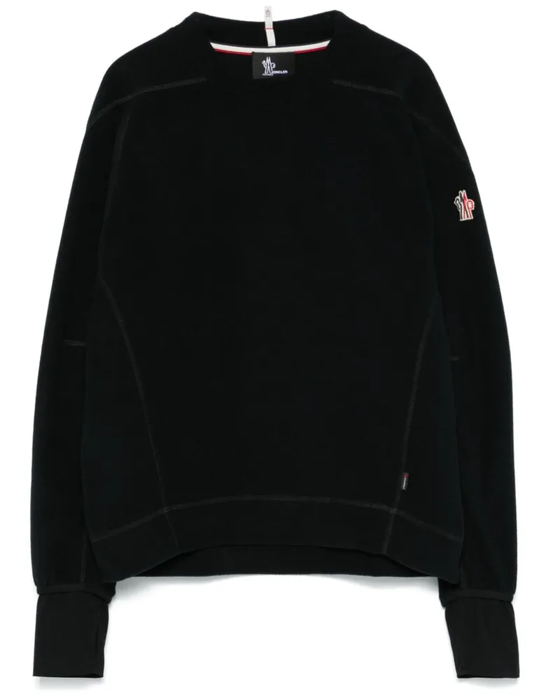 Moncler Sweatshirt mit Logo-Stickerei - Schwarz Schwarz