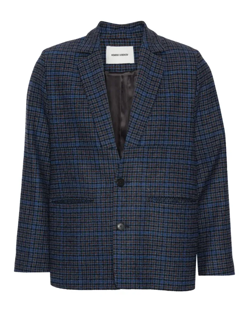 Henrik Vibskov Lonely check-pattern blazer - Blau Blau