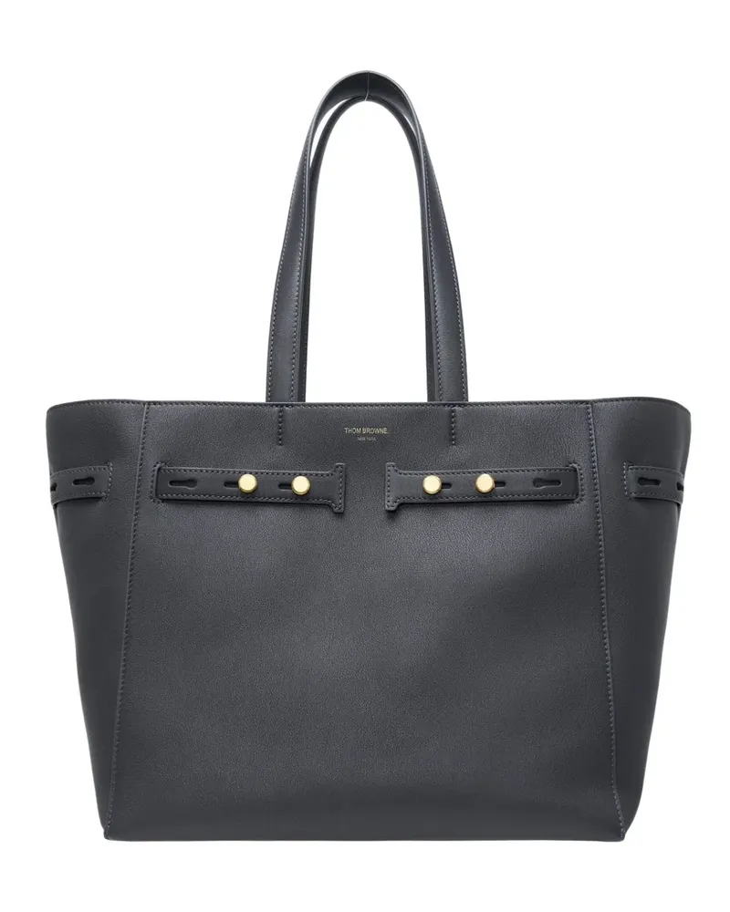 Thom Browne small logo-detail tote bag - Grau Grau
