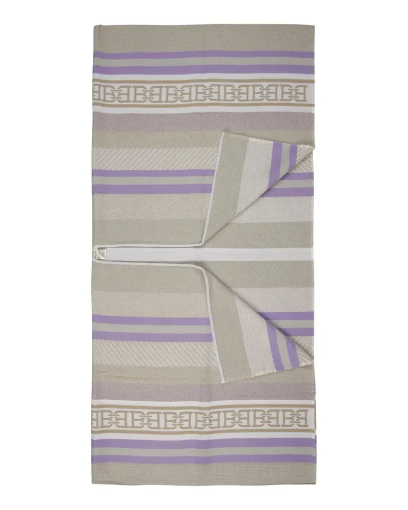 Bally Gestreifter Poncho mit Logo - Violett Violett