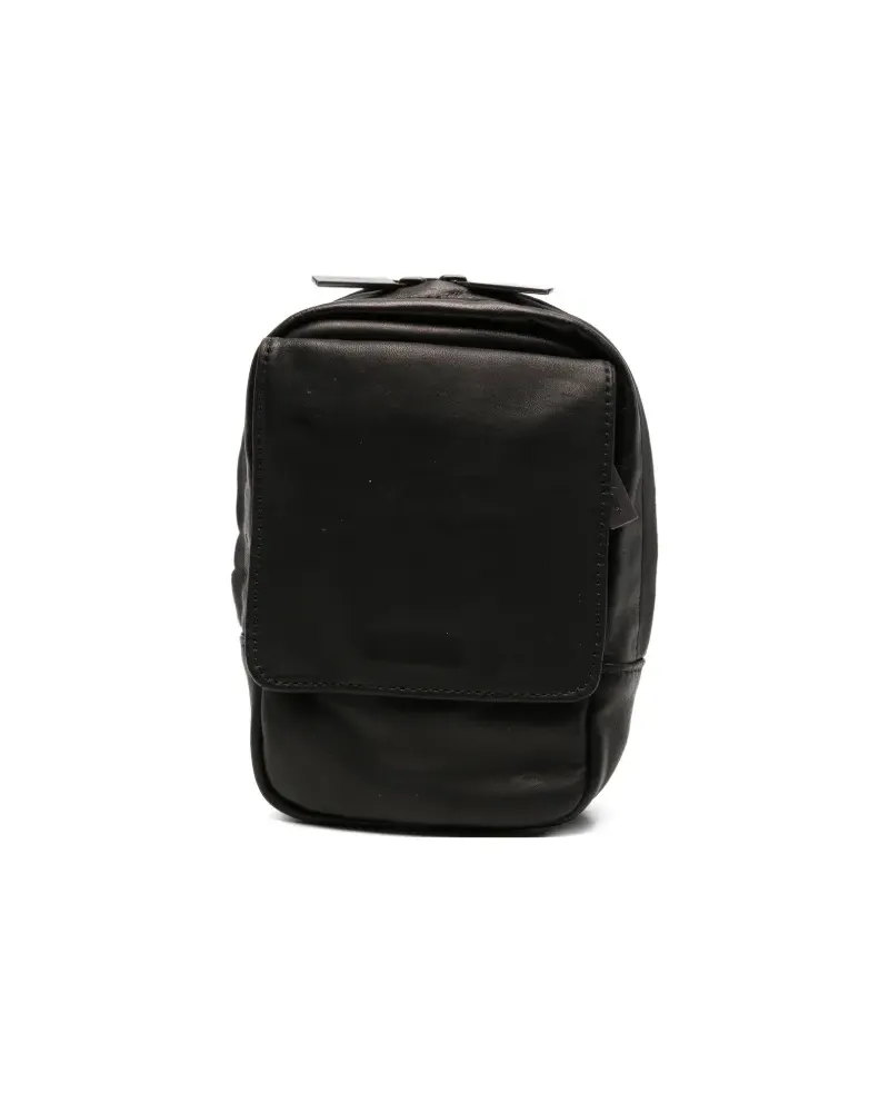 Yohji Yamamoto Scratch leather messenger bag - Schwarz Schwarz
