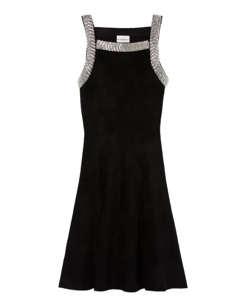 Claudie Pierlot Gestricktes Kleid mit Perlen - Schwarz Schwarz