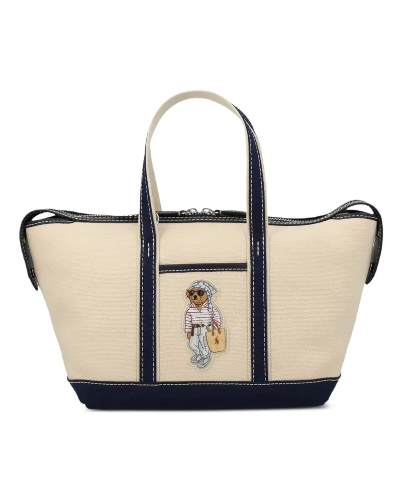 Ralph Lauren mini Polo Bear canvas tote bag - Nude Nude