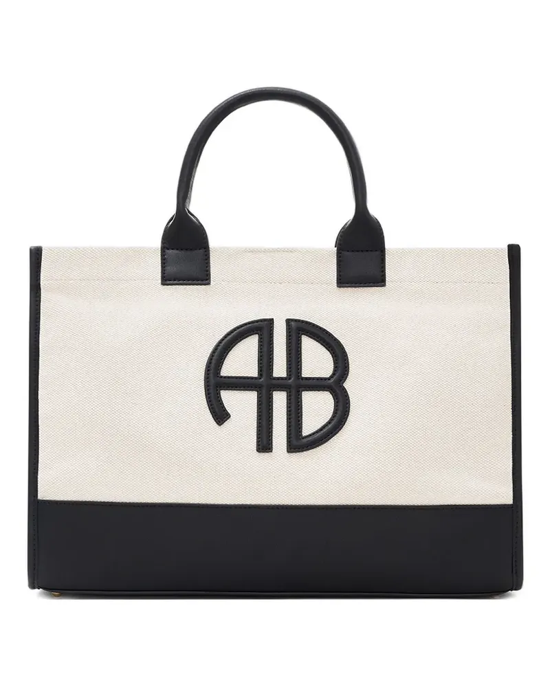 Anine Bing medium Lara logo-appliqué tote bag - Nude Nude