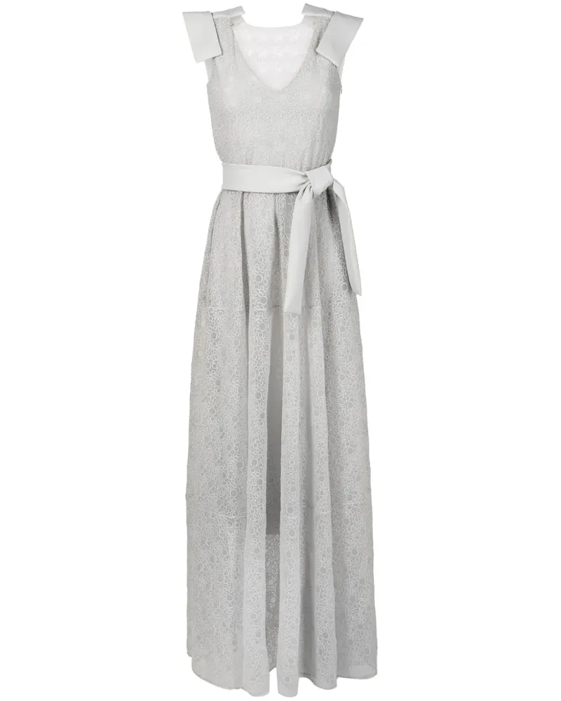 Gloria Coelho Abendkleid mit aufgestickten Polka Dots - Grau Grau