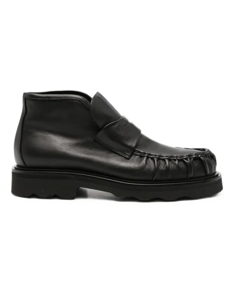 POMME D'OR ruched penny leather ankle boots - Schwarz Schwarz