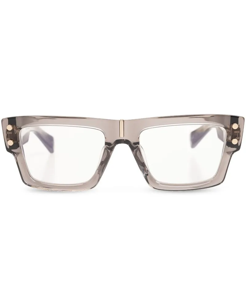 Balmain Sonnenbrille mit eckigem Gestell - Braun Braun